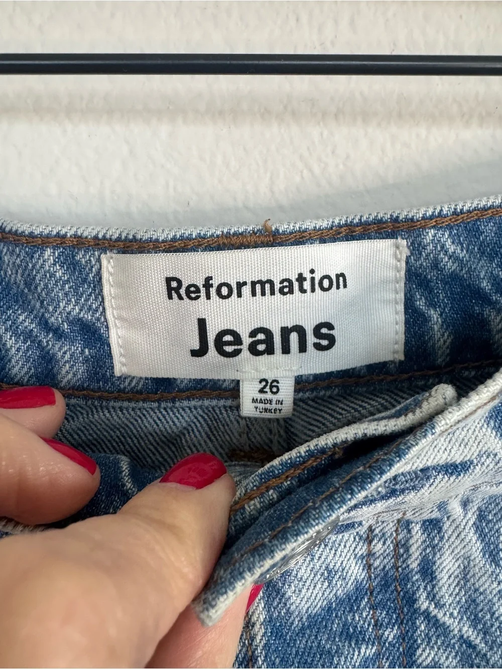 Reformation Charlie Cuffed High Rise Denim Shorts Cotton Lyocell Light Wash 26